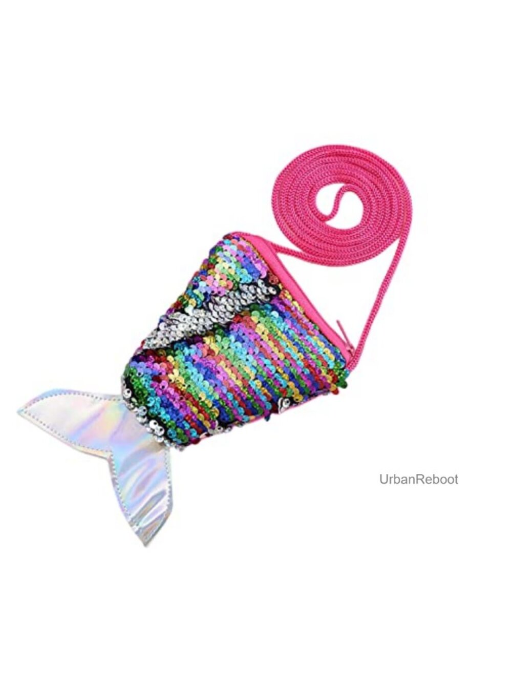 Mermaid Sequin Reversible Coin Purse Mini Shoulder Bag with Strap